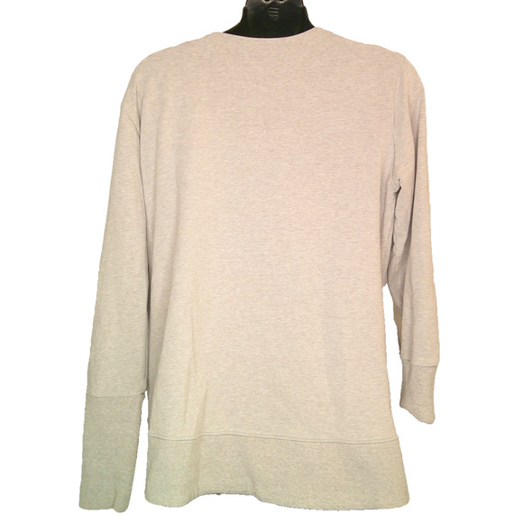 Lucy Women's Medium Gray Wrap Long Sleeve Shirt V-Neck - Picture 4 of 7